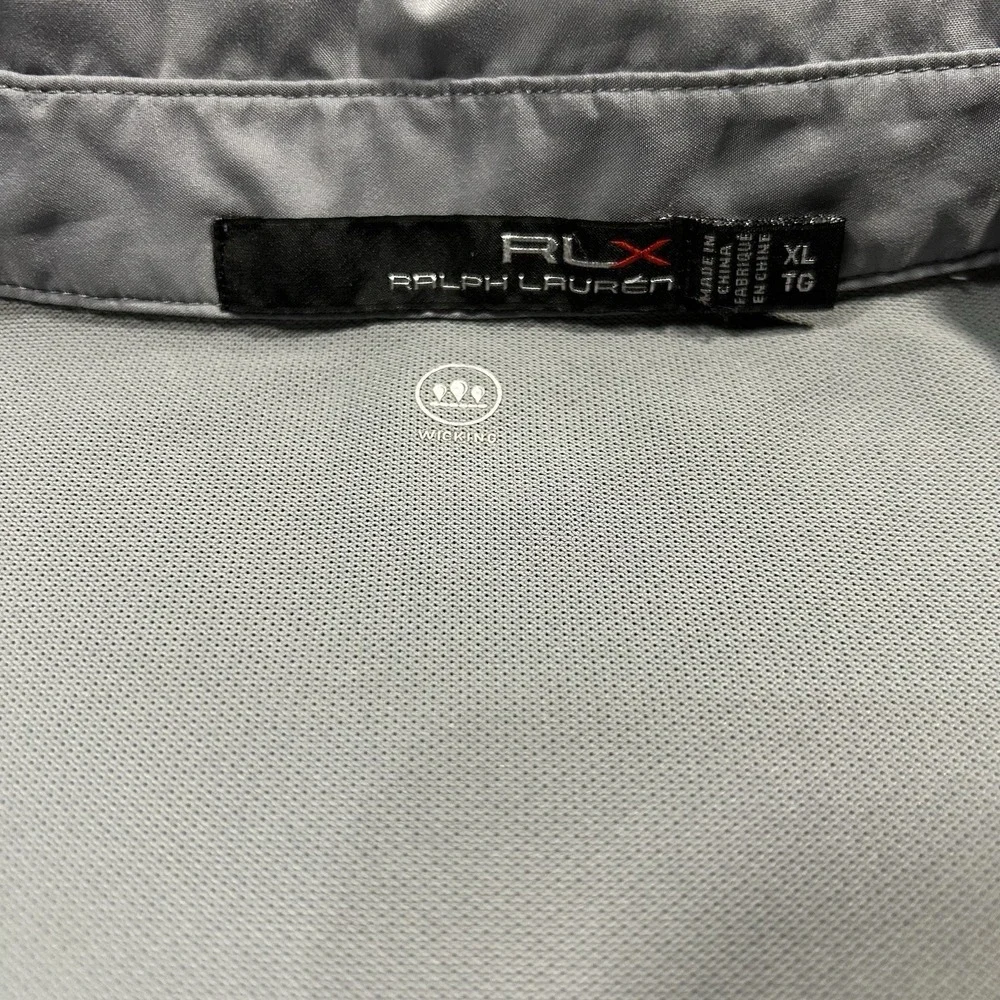 Ralph Lauren RLX Polo Shirt Mens XL Gray Logo Performance Golf‎ Stretch Wicking